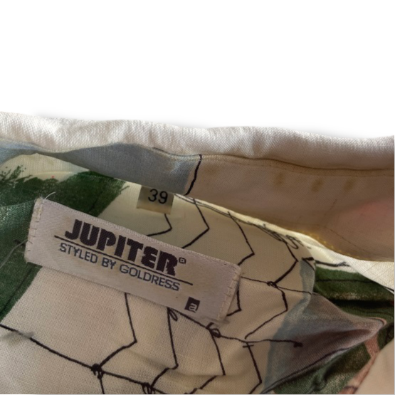 Vintage men's Jupiter abstract pattern rave hippie multi button up shirt in L/XL| L29W22|SKU 5332