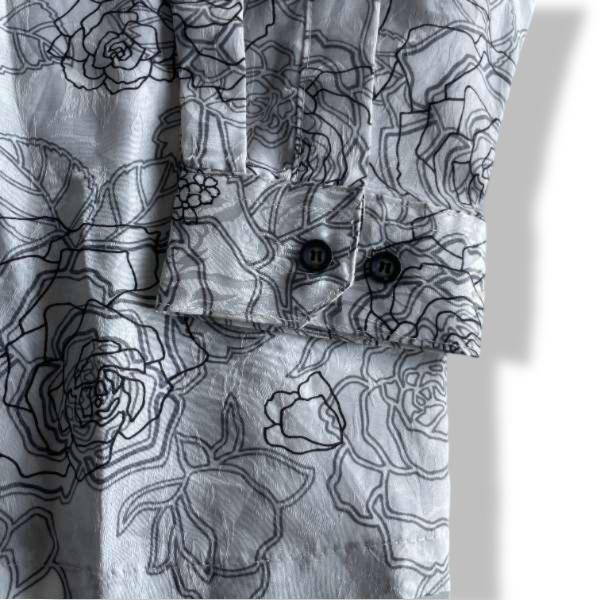   Vintage mcbell Unisex White& Grey floral print shirt|L31 W21|SKU 5336 