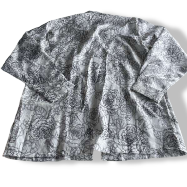   Vintage mcbell Unisex White& Grey floral print shirt|L31 W21|SKU 5336 