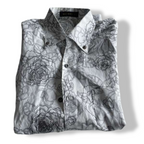   Vintage mcbell Unisex White& Grey floral print shirt|L31 W21|SKU 5336 