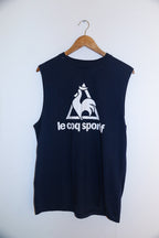 Vintage Lecoq Sportif mens gym blue Xlarge tank top