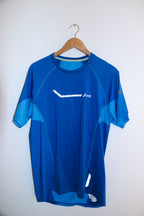 vintage mens Xlarge Asics blue training jersey