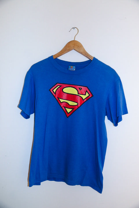 Vintage Dc comics Superman blue small tees