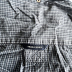 Vintage men's Fred Perry check Navy blue short sleeve shirt in XL| L33 W23| SKU 5341