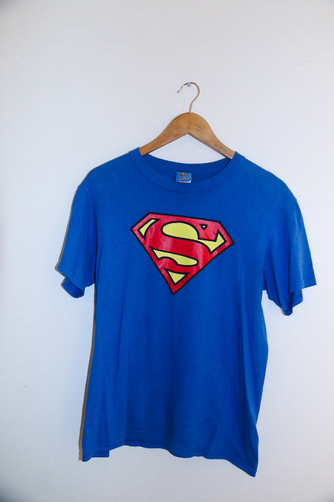 Vintage Dc comics Superman blue small tees