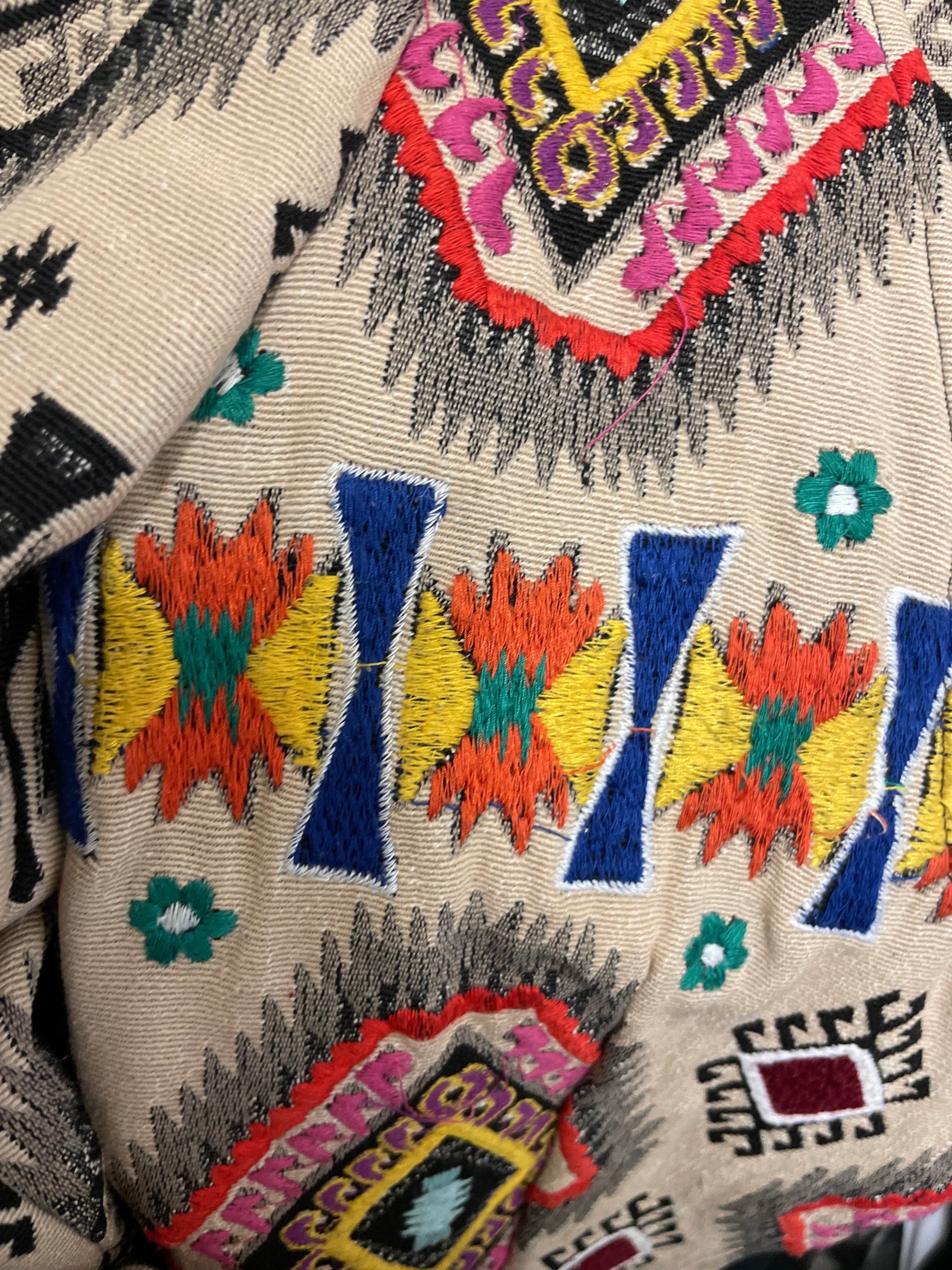 Rubynee Vintage y2k Multi Color Polyester women Geometric Print Jacket