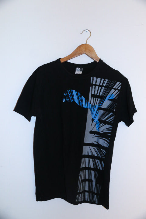 Vintage black puma big logo mens small tees