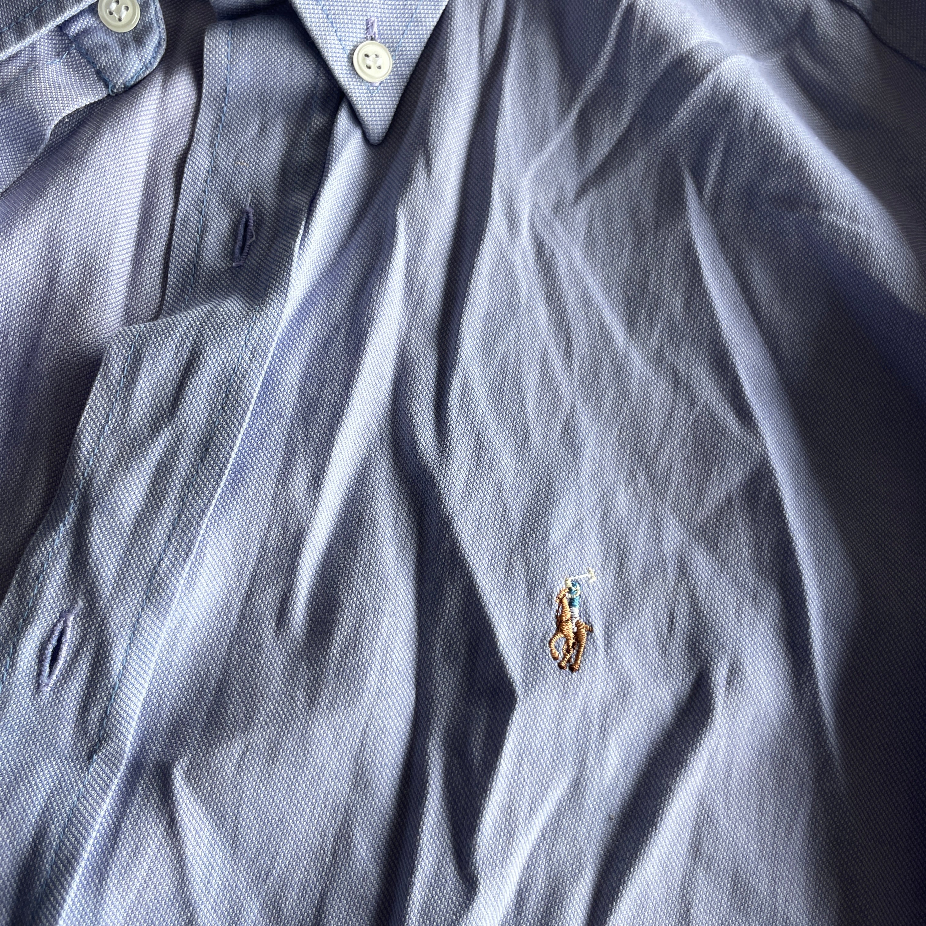 Vintage Polo by Ralph Lauren Men's  Purple Solid Button Down Shirt MADE in USA In XL|L34W24|SKU 5343