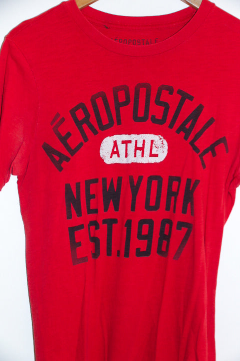 Vintage Aeropostale Athletics new york est 1987 small red tees