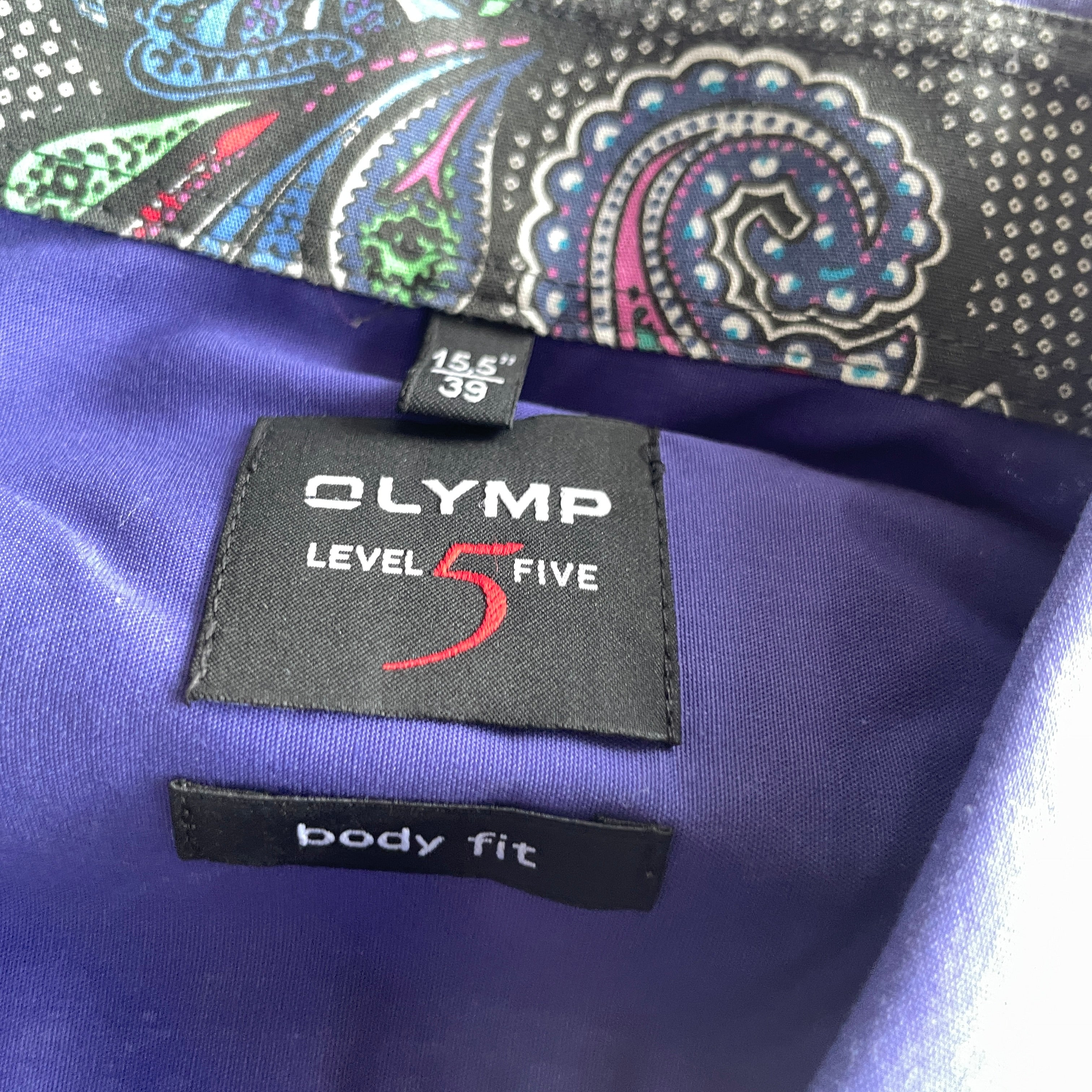 Vinatge 1990s OLYMP Purple Cotton Button Down Pleated Size 39 neck 15.5 M/L french cuff shirt|L32W20|SKU 5344