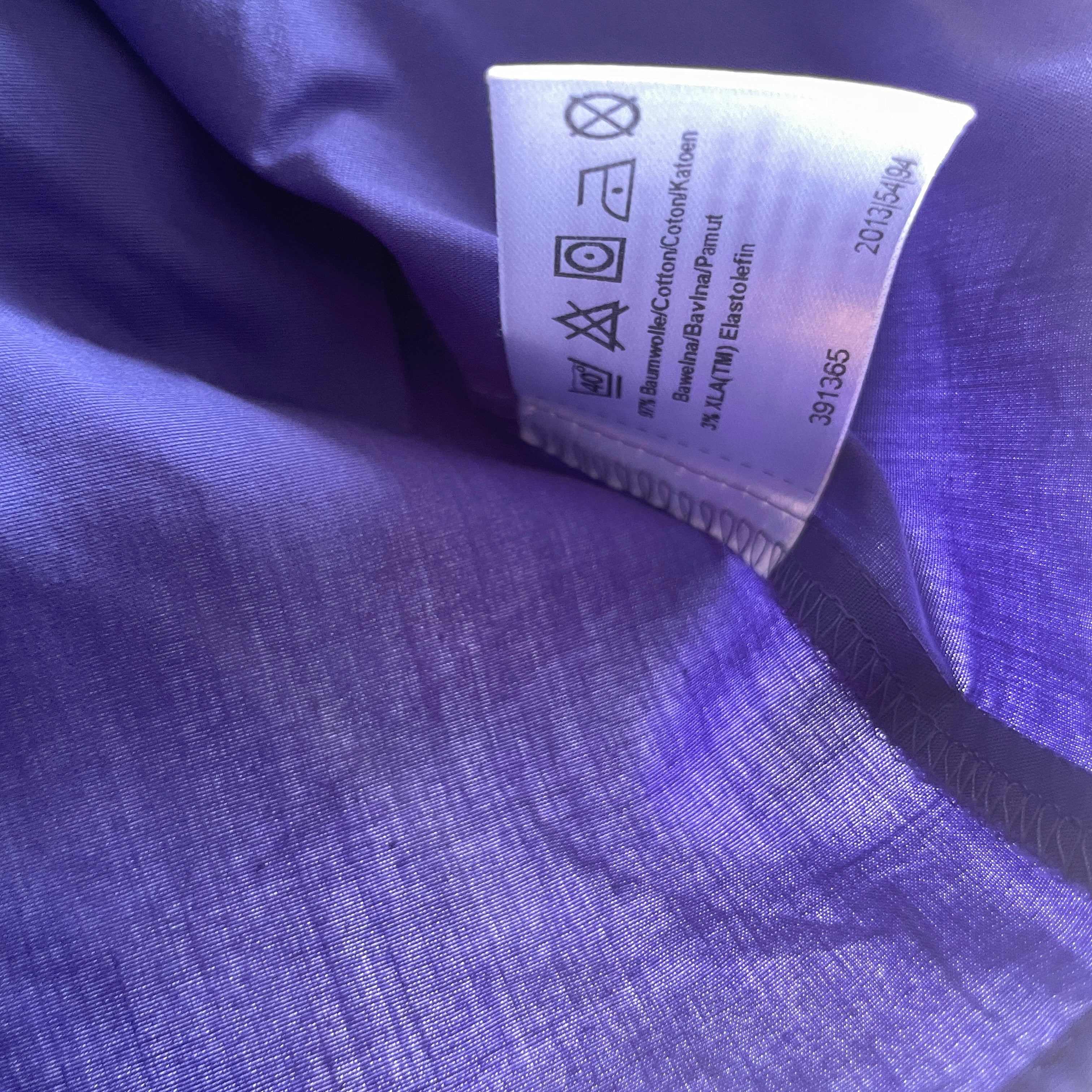 Vinatge 1990s OLYMP Purple Cotton Button Down Pleated Size 39 neck 15.5 M/L french cuff shirt|L32W20|SKU 5344