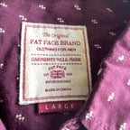 Vintage Fat face men's  Maroon White Polka Dot Button Down Heavyweight casual shirt in L|29 W19|SKU 5345  