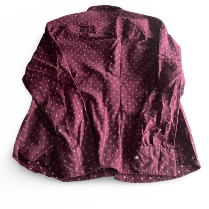 Vintage Fat face men's  Maroon White Polka Dot Button Down Heavyweight casual shirt in L|29 W19|SKU 5345  