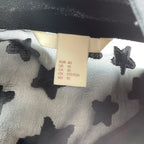 Vintage Black H&M see through womens linen shirt with Ruffled Cuffs US 10 EU 40|L28W18|SKU 5346