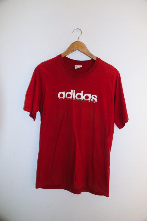 Vintage red Adidas print mens medium tees