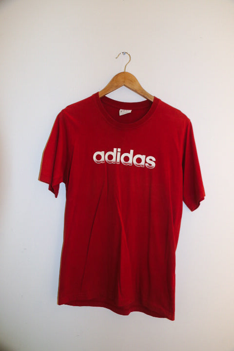 Vintage red Adidas print mens medium tees