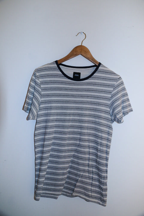 vintage grey stripped mens small crew neck tees
