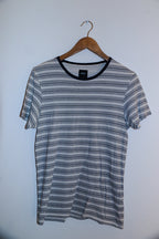 vintage grey stripped mens small crew neck tees