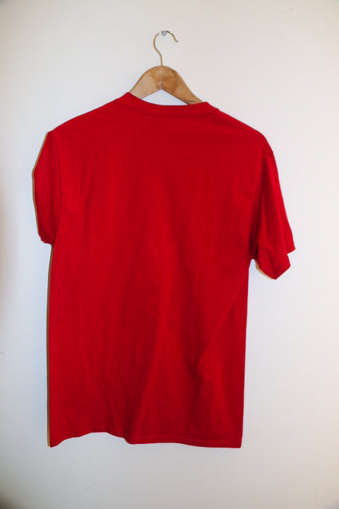 Vintage 2018 reasons to love red and black print mens red medium tees