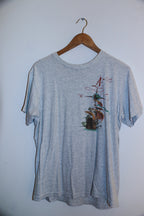 Vintage grey Carribean sea print mens medium tees