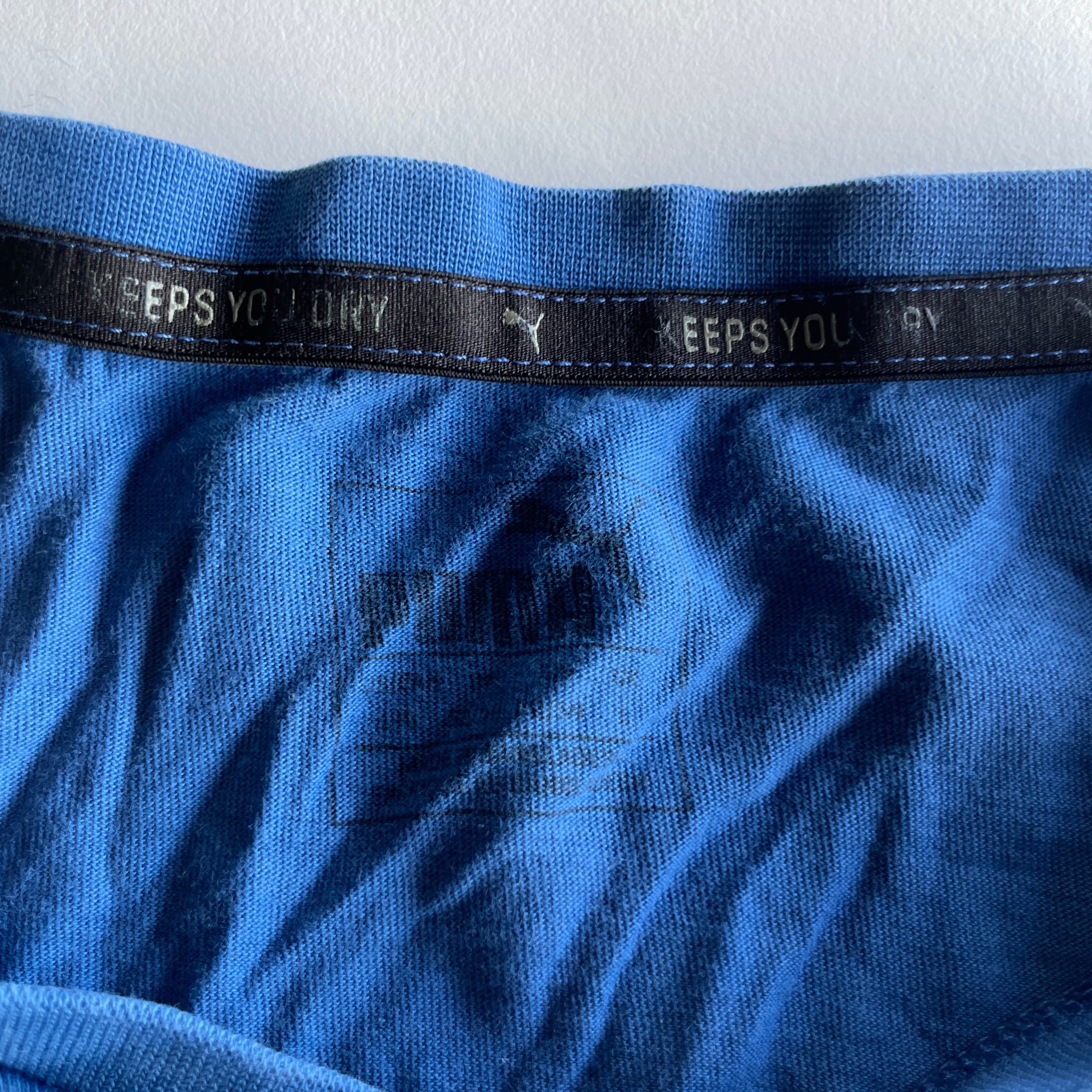 Vintage puma men's blue t-shirt in size M| L28 W19| SKU 5356