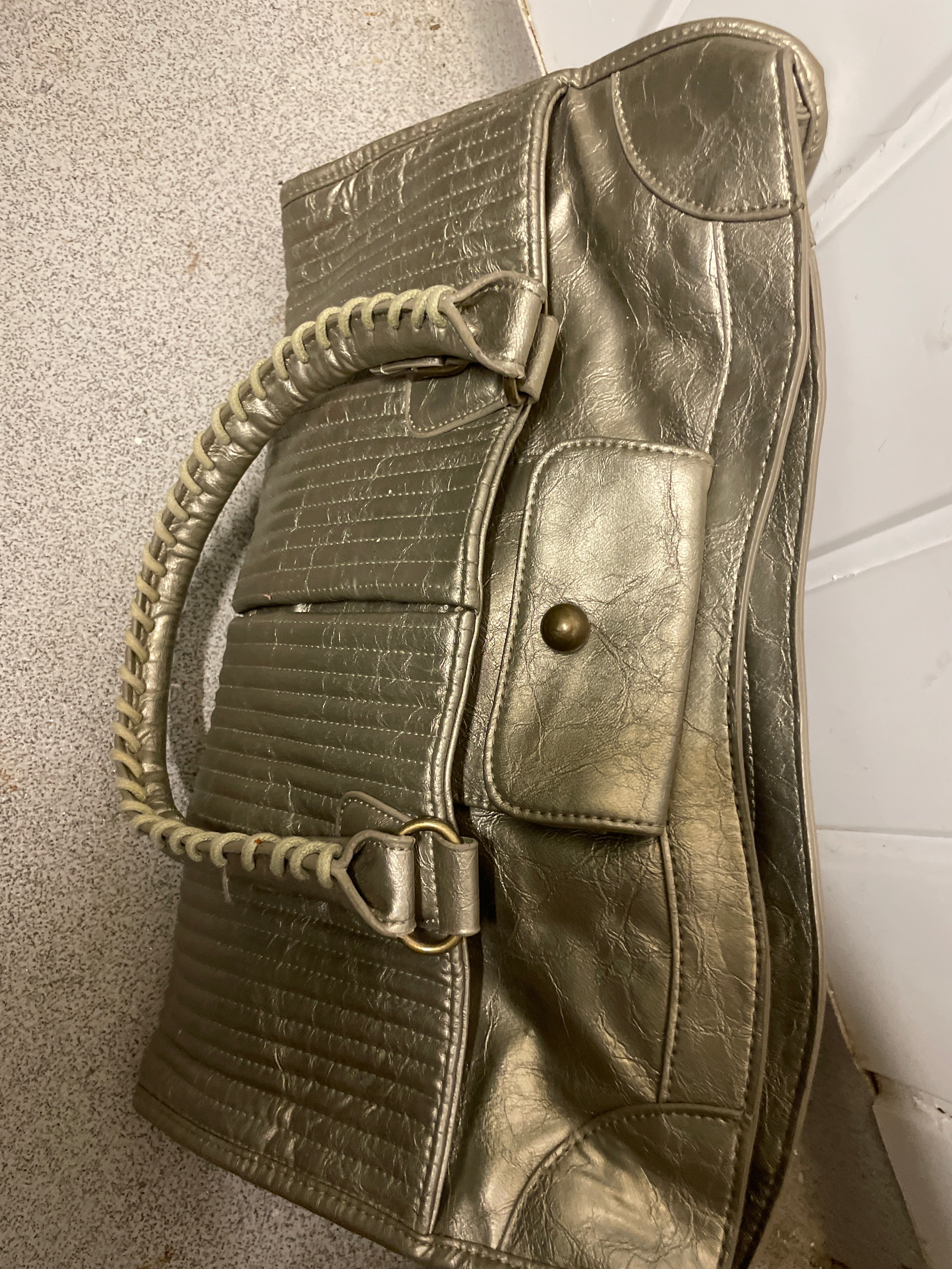  Rubynee Vintage y2k bronze leather women hand bag