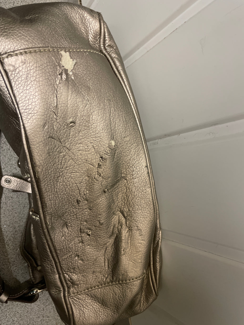 Rubynee Vintage y2k bronze leather women hand bag