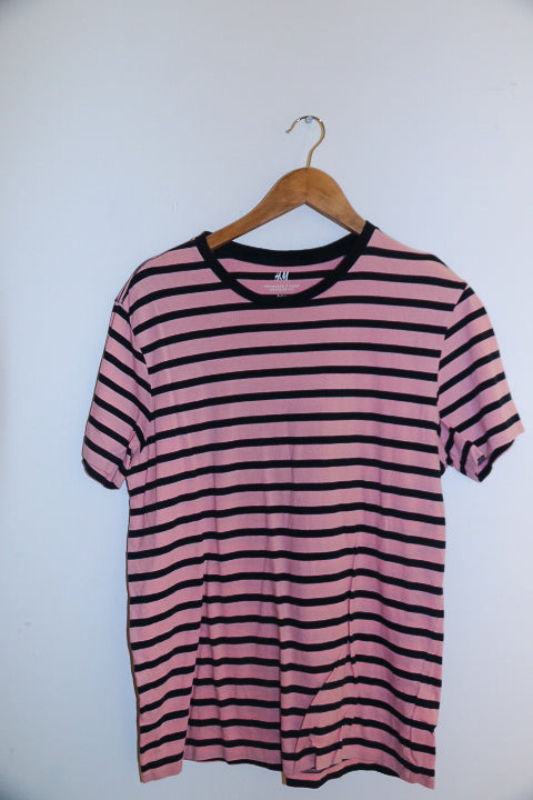 Vintage H&M purple and pink stripe mens medium tees