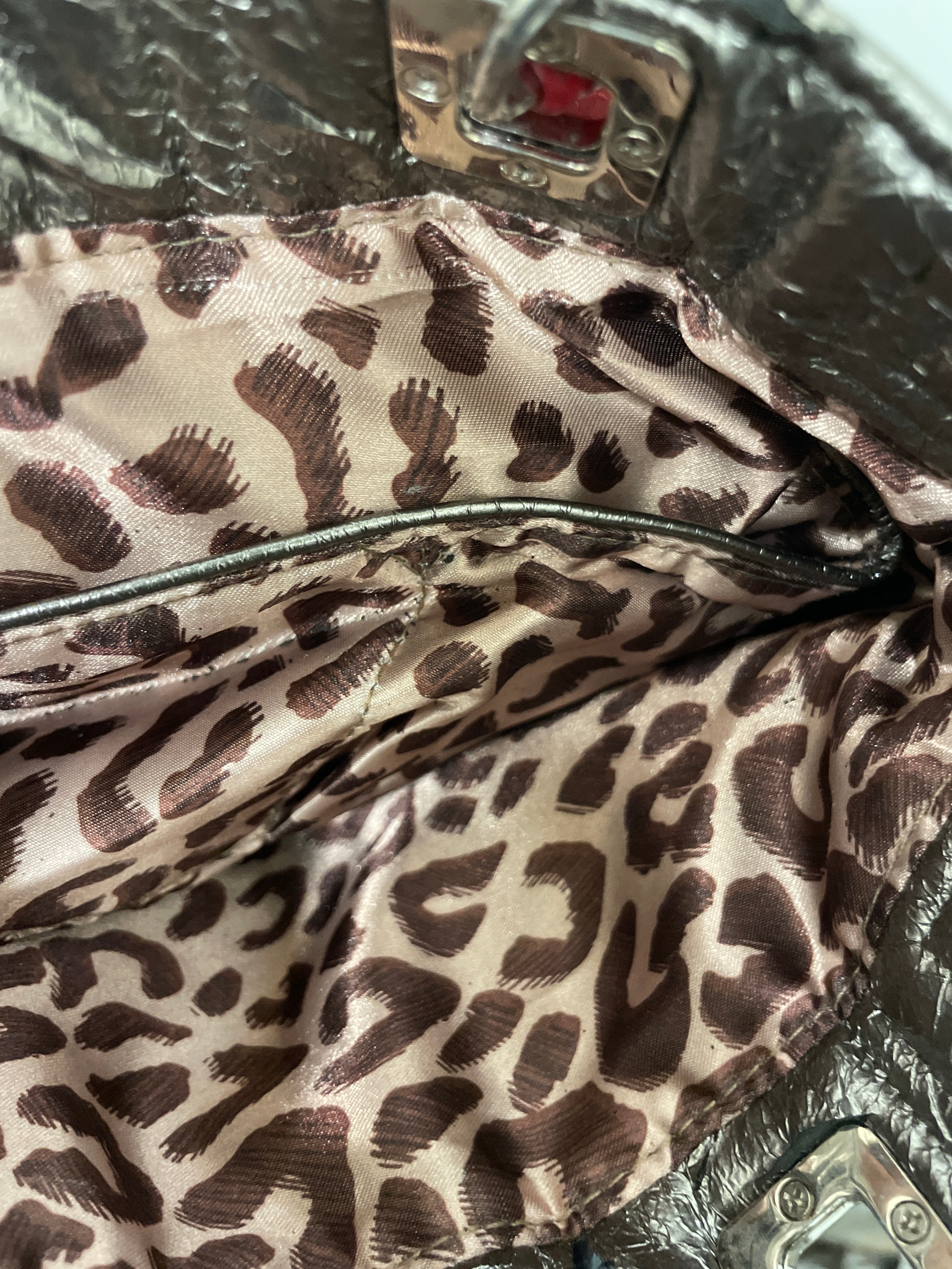  Rubynee Vintage y2k Riverisland silver leather fancy hand bag