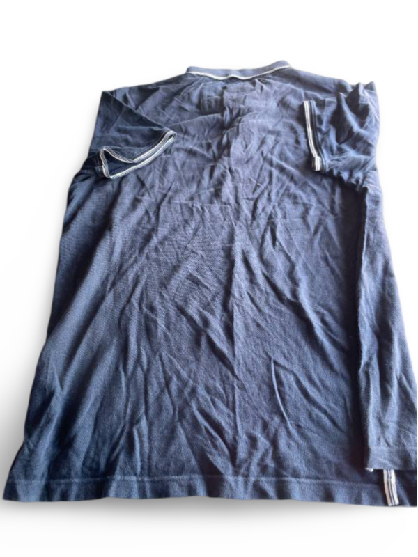 Vintage men's Old khaki navy short sleeves polo shirts slim fit in XL| L31W22|SKU 5361