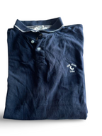 Vintage men's Old khaki navy short sleeves polo shirts slim fit in XL| L31W22|SKU 5361