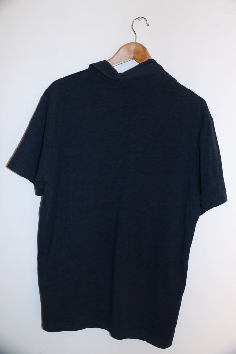Vintage H&M blue mens plain medium polo t-shirt