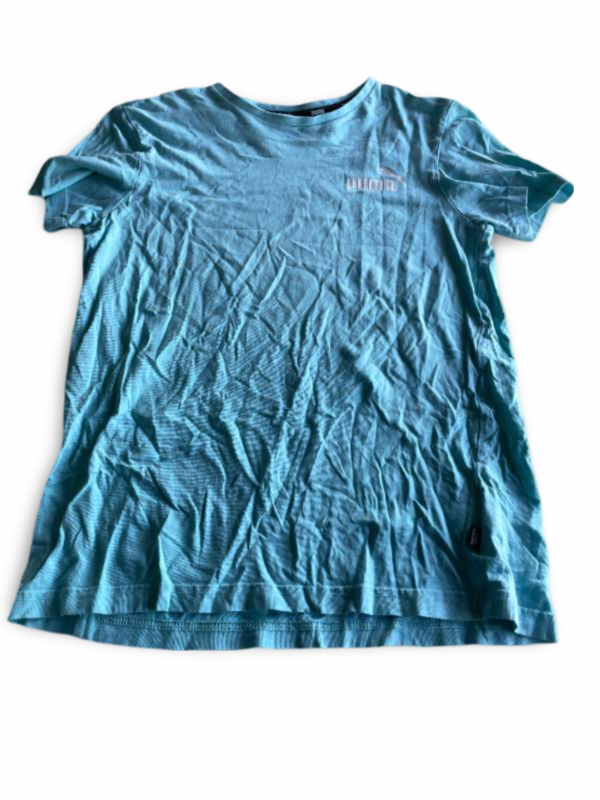 Vintage PUMA Women's Small Teal Graphic Short Sleeve Athletic Top|L23 W16| SKU 5362