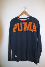 Vintage blue retro mens puma long sleeve medium tees