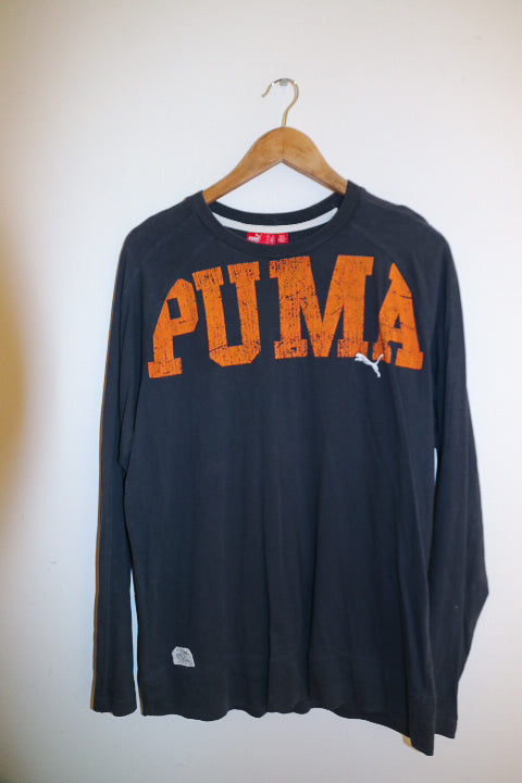 Vintage blue retro mens puma long sleeve medium tees