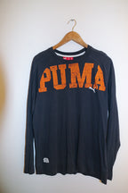 Vintage blue retro mens puma long sleeve medium tees
