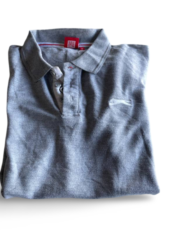 VINTAGE GREY SLAZENGER REGULAR FIT  MEN'S POLO SHIRT SIZE M|L28 W20|SKU 5363