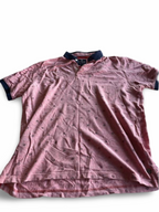 Vintage Baileys Mens Contrast Polo Shirt Multi Print Coral pink in L| L28 W22| SKU 5364