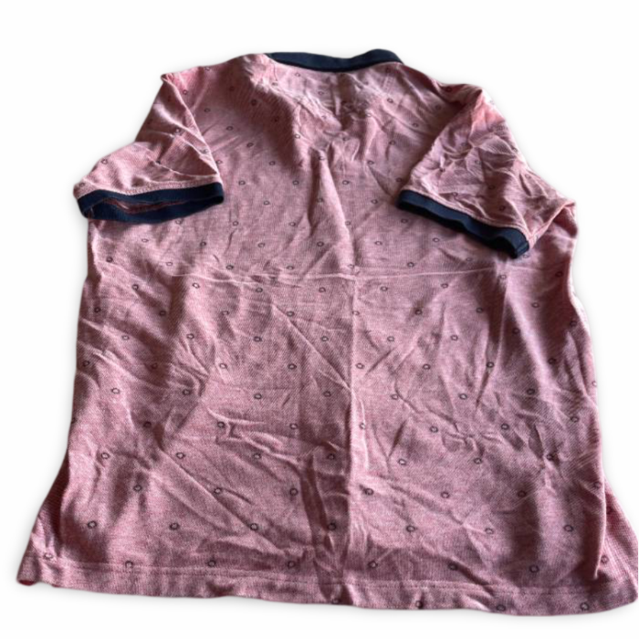 Vintage Baileys Mens Contrast Polo Shirt Multi Print Coral pink in L| L28 W22| SKU 5364