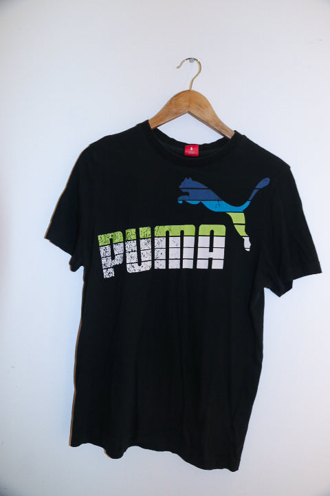 Vintage black puma big logo mens medium tees