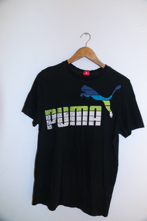 Vintage black puma big logo mens medium tees