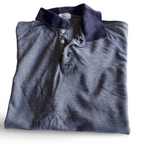 Vintage J.Crew Navy Blue Striped Polo Shirt in medium 100% cotton|L27 W22| SKU 5365