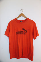 Vintage puma essential mens orange big logo medium t-shirt
