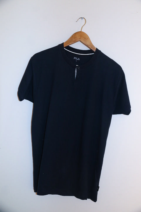 Vintage Fila plain blue medium mens t-shirt