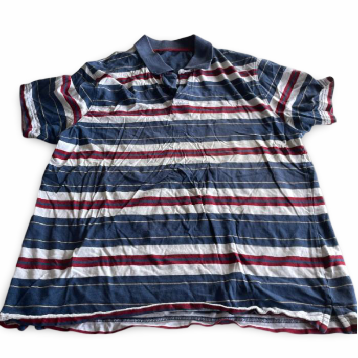 Vintage Polo Shirt Adult men's  Multi Blue Stripes in L |L29 W21| SKU 5369