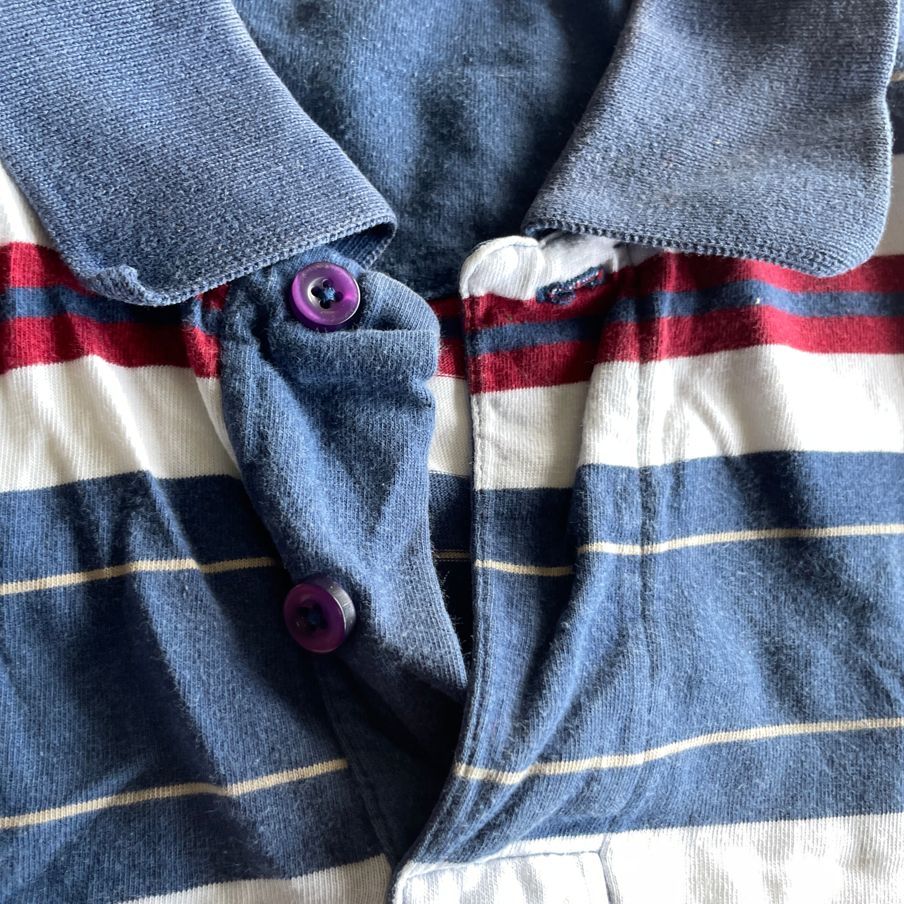 Vintage Polo Shirt Adult men's  Multi Blue Stripes in L |L29 W21| SKU 5369
