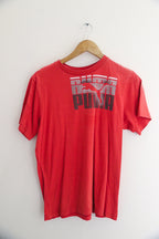 Vintage red puma big logo mens small tees
