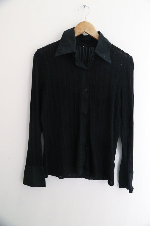 vintage black womens long sleeve plain shirt