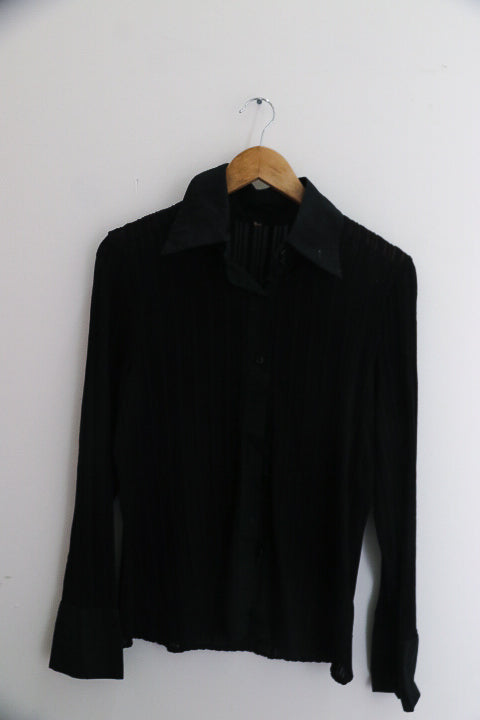 vintage black womens long sleeve plain shirt
