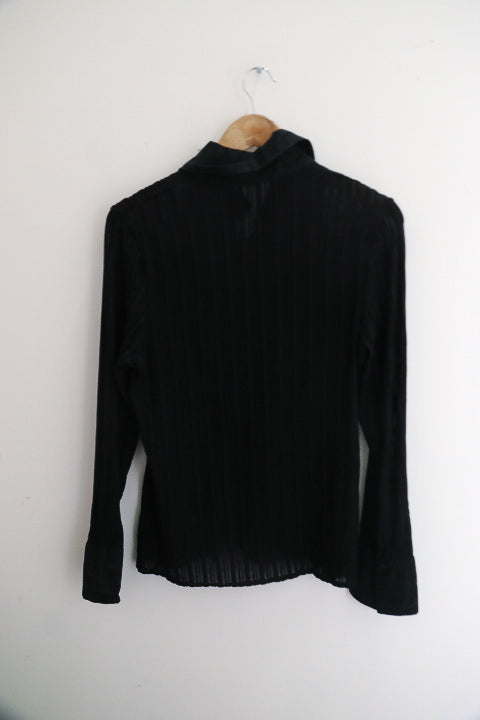 vintage black womens long sleeve plain shirt